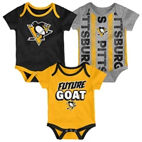 Newborn  Pittsburgh Penguins Loyal Buddies Three-Pack Bodysuit Set