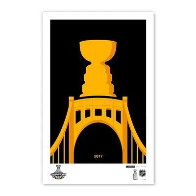 Pittsburgh Penguins 2017 Stanley Cup Champions 11'' x 17 '' Affiche minimaliste Impression artistique