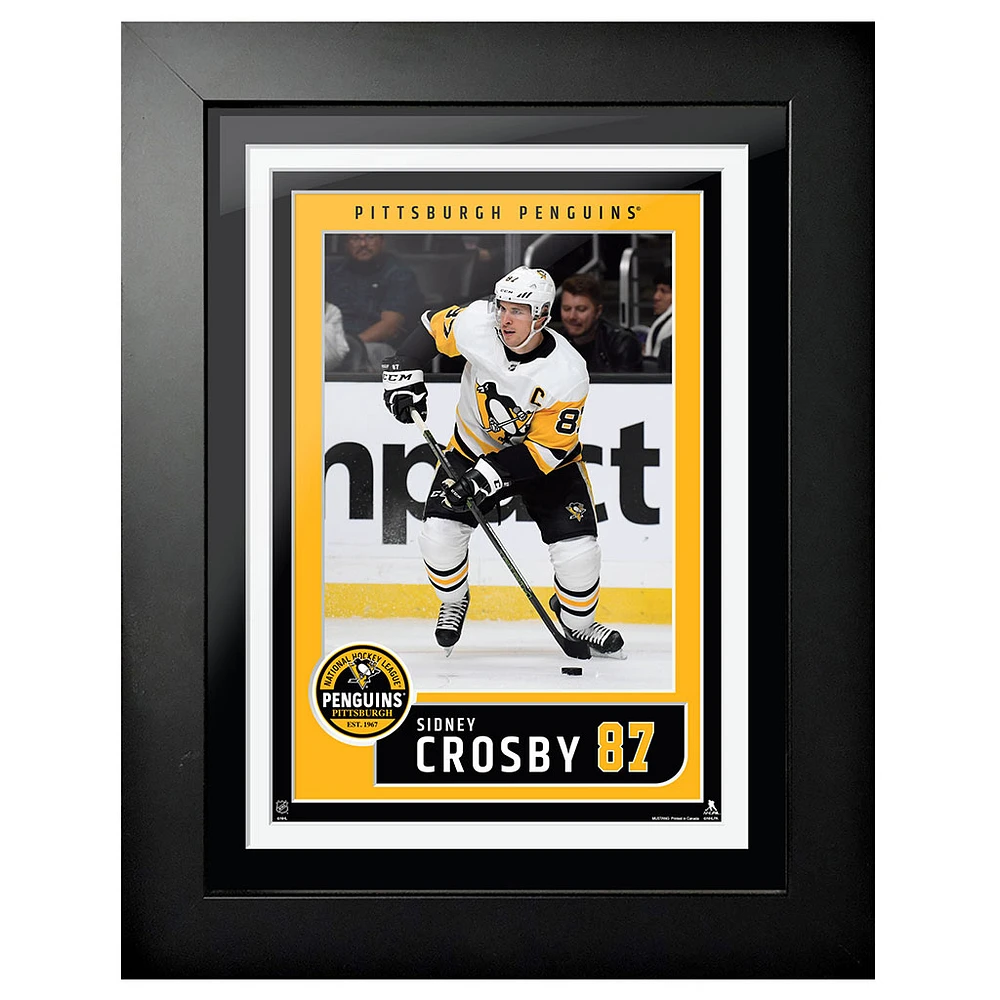 Sidney Crosby Pittsburgh Penguins - 12'' x 16'' Jersey Block Design Framed Photo