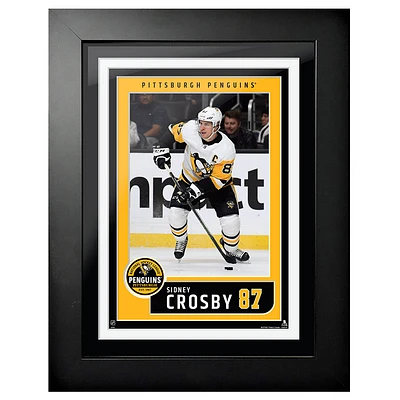 Sidney Crosby Pittsburgh Penguins - 12'' x 16'' Jersey Block Design Framed Photo