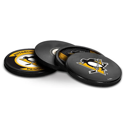The Sports Vault Pittsburgh Penguins Four-Piece Puck Coaster Set
