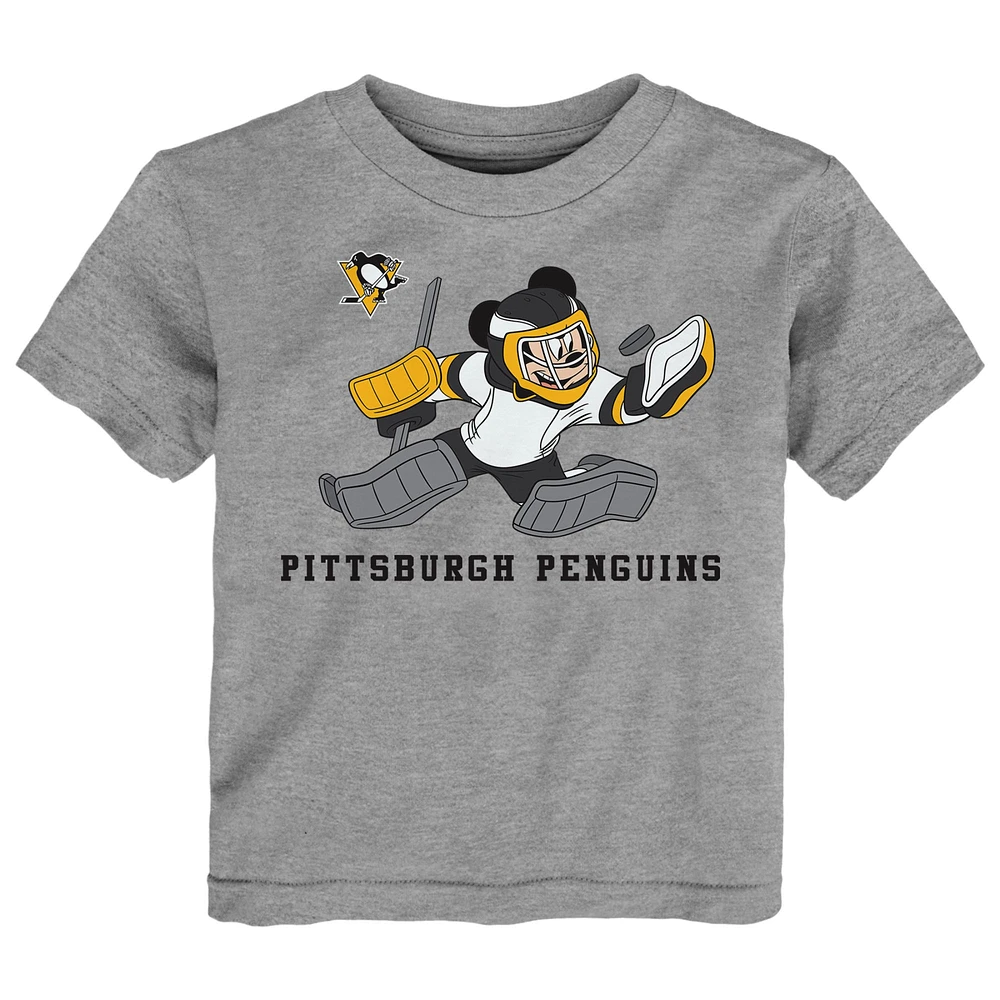 Toddler Black/Heather Gray Pittsburgh Penguins Two-Pack Disney Offense Only T-Shirt Set