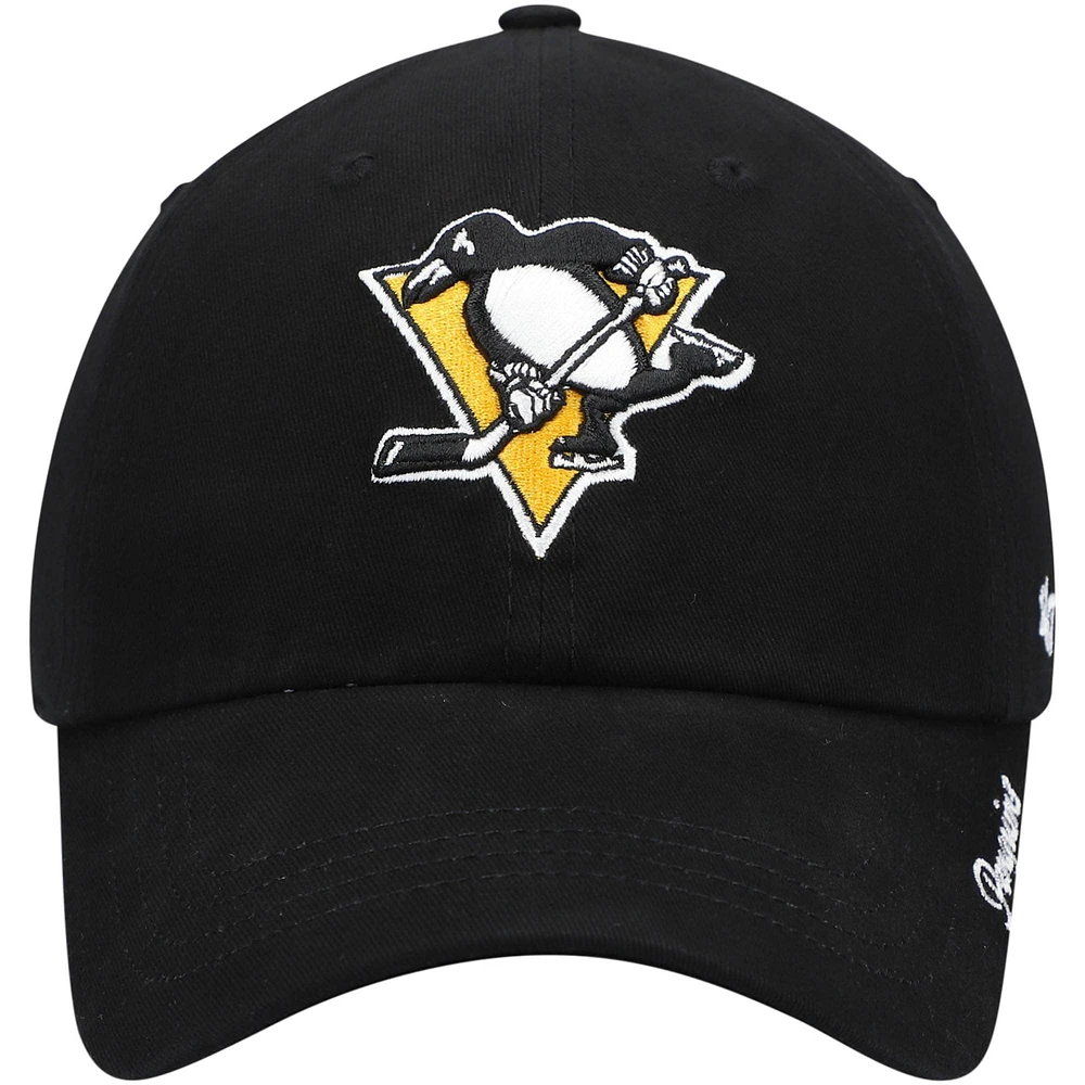 Women's '47 Black Pittsburgh Penguins Team Miata Clean Up Adjustable Hat