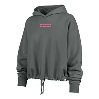 Women's '47 Gray Pittsburgh Penguins Bright Side Venice Cropped Pullover Hoodie
