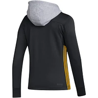 Women's adidas Black Pittsburgh Penguins Refresh Skate Lace AEROREADY Pullover Hoodie
