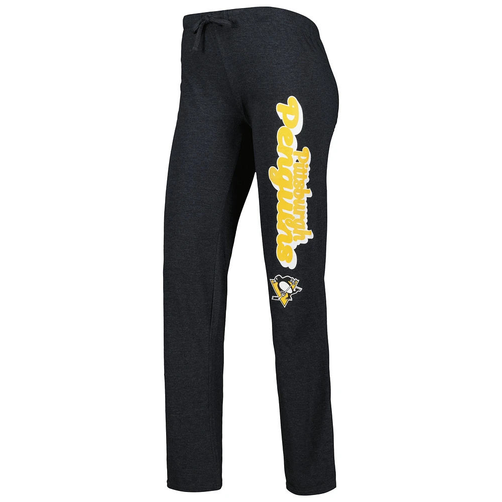 Women's Concepts Sport Gold/Heather Black Pittsburgh Penguins Meter Muscle Tank Top & Pants Sleep Set