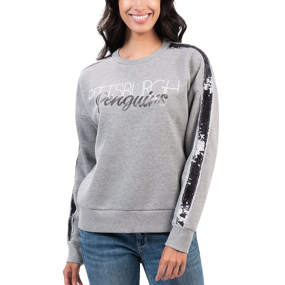 Sweat-shirt gris G-III 4Her par Carl Banks pour femmes, Penalty Box des Penguins de Pittsburgh