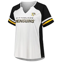 Women's Profile White Pittsburgh Penguins Plus Notch Neck Raglan T-Shirt