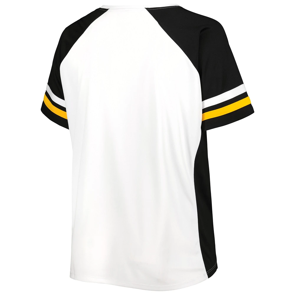 Women's Profile White Pittsburgh Penguins Plus Notch Neck Raglan T-Shirt