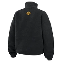 Women's WEAR by Erin Andrews  Black Pittsburgh Penguins Polar Fleece Half-Zip Jacket