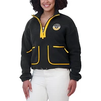 Women's WEAR by Erin Andrews  Black Pittsburgh Penguins Polar Fleece Half-Zip Jacket