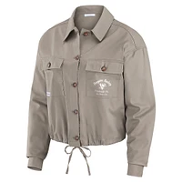 Women's WEAR by Erin Andrews Khaki Pittsburgh Penguins Cinched Button-Up Jacket