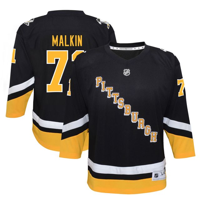 Maillot de joueur réplique alternative des Penguins Pittsburgh noirs Evgeni Malkin pour jeunes 2021/22