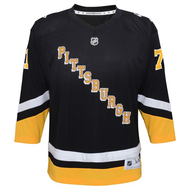Maillot de joueur réplique alternative des Penguins Pittsburgh noirs Evgeni Malkin pour jeunes 2021/22