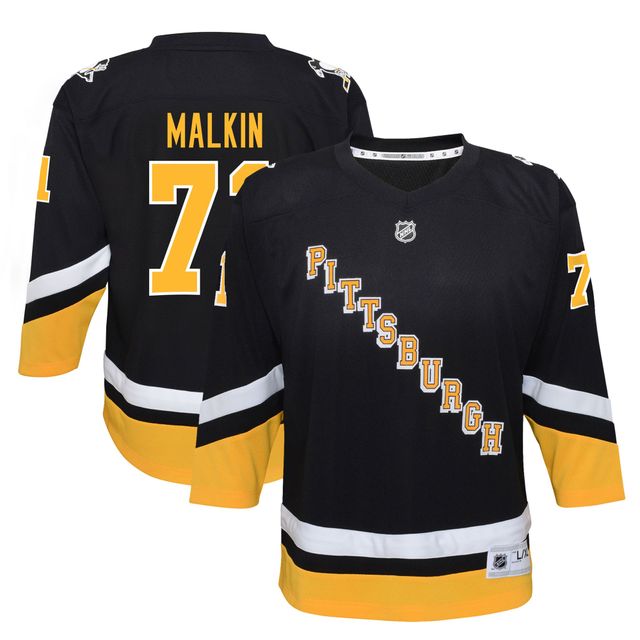 Maillot de joueur réplique alternative des Penguins Pittsburgh noirs Evgeni Malkin pour jeunes 2021/22