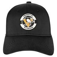Youth Fanatics Black Pittsburgh Penguins Authentic Pro Training Camp Stretch Fit Hat