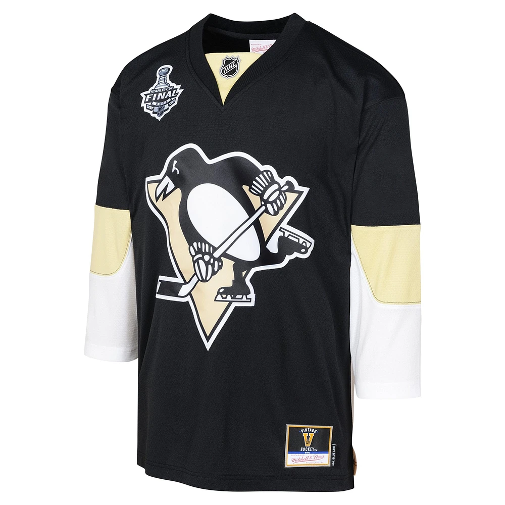Youth Mitchell & Ness Black Pittsburgh Penguins 2008 Blue Line Blank Jersey