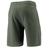 Men's Concepts Sport Heathered Green Pittsburgh Pirates Mainstream Logo Terry Tri-Blend Shorts
