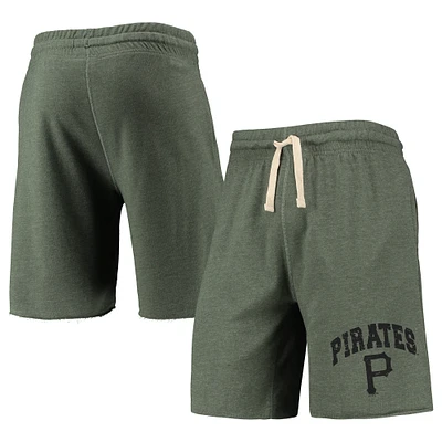 Concepts Sport Short en tissu éponge à trois mélanges pour homme Pittsburgh Pirates Mainstream Logo vert chiné