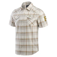 Chemise à carreaux pour homme Darius Rucker Collection by Fanatics, grise, avec boutons-pression, motif Pirates de Pittsburgh