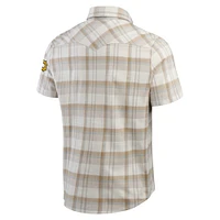 Chemise à carreaux pour homme Darius Rucker Collection by Fanatics, grise, avec boutons-pression, motif Pirates de Pittsburgh