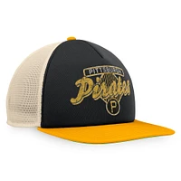 Men's Fanatics Black/Gold Pittsburgh Pirates Cooperstown Collection Talley Foam Trucker Snapback Hat