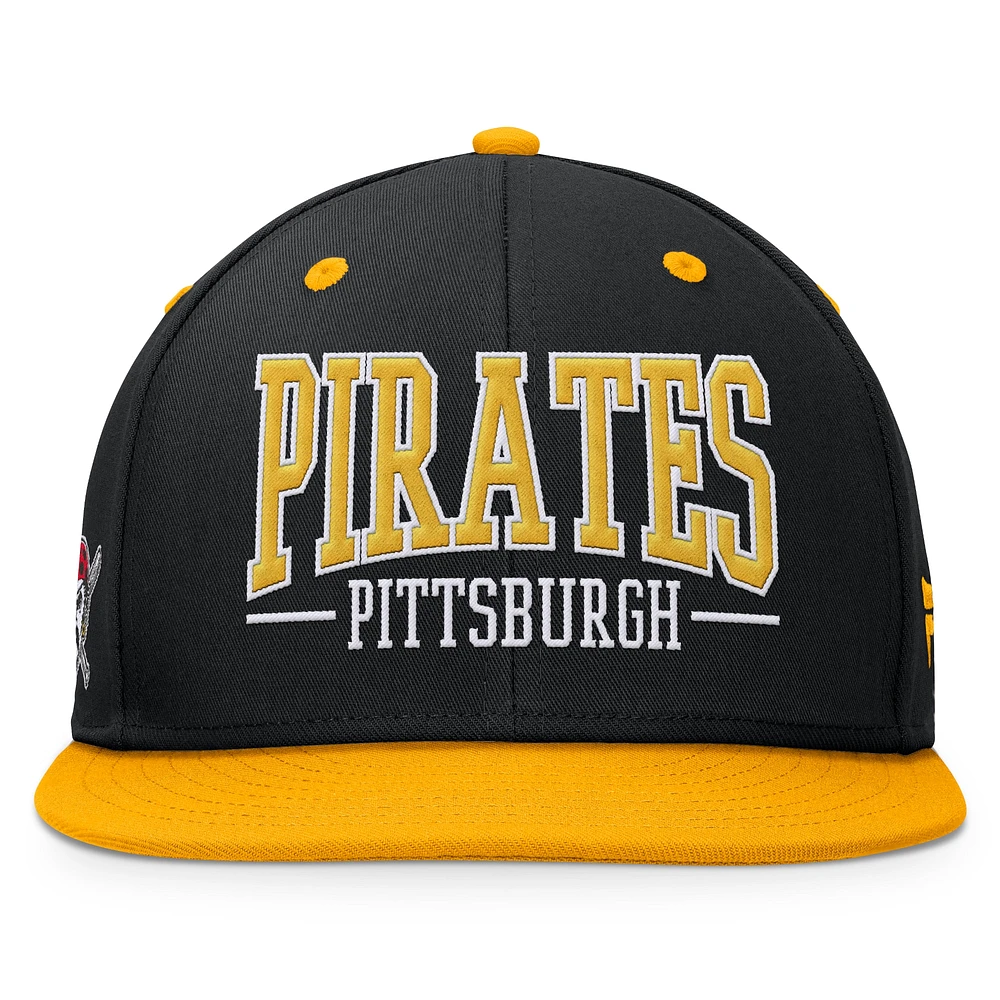 Men's Fanatics Black/Gold Pittsburgh Pirates Fundamental Bold Snapback Hat
