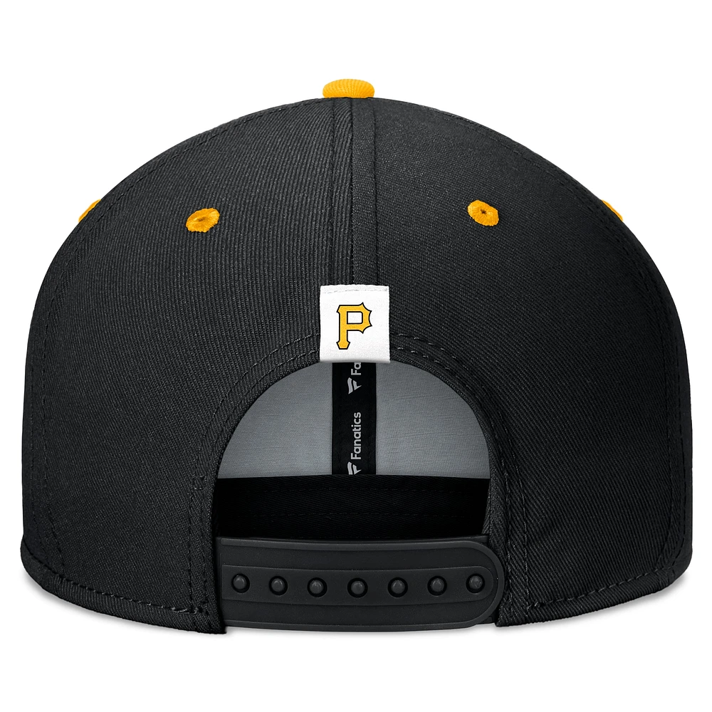 Men's Fanatics Black/Gold Pittsburgh Pirates Fundamental Bold Snapback Hat