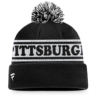 Men's Fanatics Black/White Pittsburgh Pirates Sport Resort Cuffed Knit Hat with Pom
