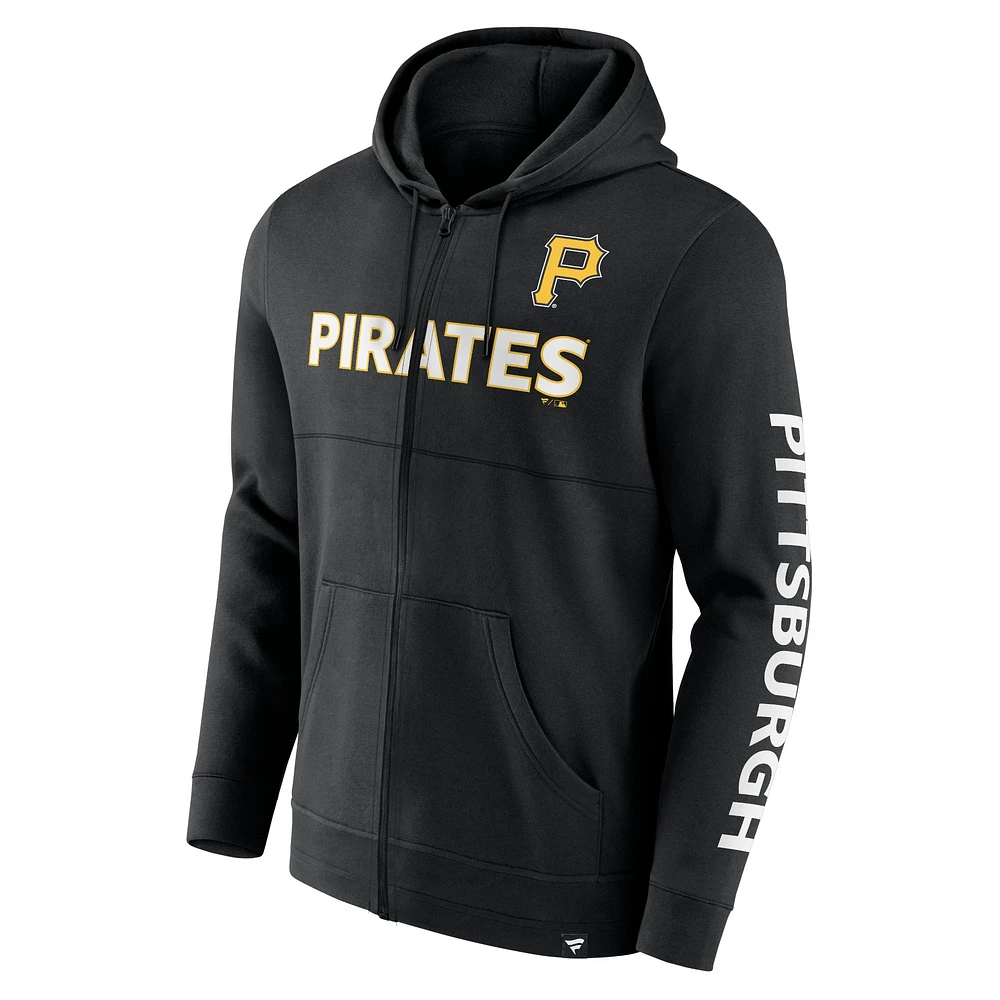 Men's Fanatics Black Pittsburgh Pirates Ace Hoodie Full-Zip Sweatshirt