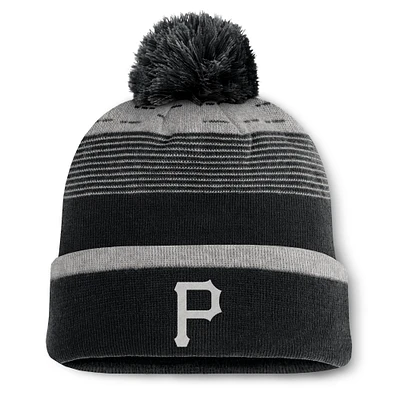 Bonnet en tricot à revers avec pompon et dégradé fondamental des Pirates de Pittsburgh Fanatics pour hommes
