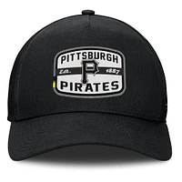 Men's Fanatics Black Pittsburgh Pirates Team Patch A-Frame Trucker Snapback Hat