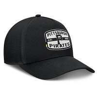 Men's Fanatics Black Pittsburgh Pirates Team Patch A-Frame Trucker Snapback Hat