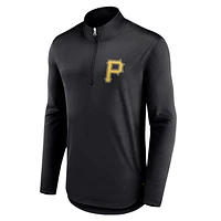Men's Fanatics Black Pittsburgh Pirates Tough Minded Lightweight Quarter-Zip Pullover
