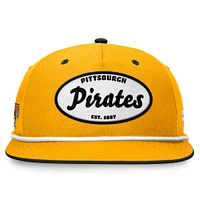 Men's Fanatics Gold Pittsburgh Pirates Cooperstown Collection Iron Golfer Snapback Hat
