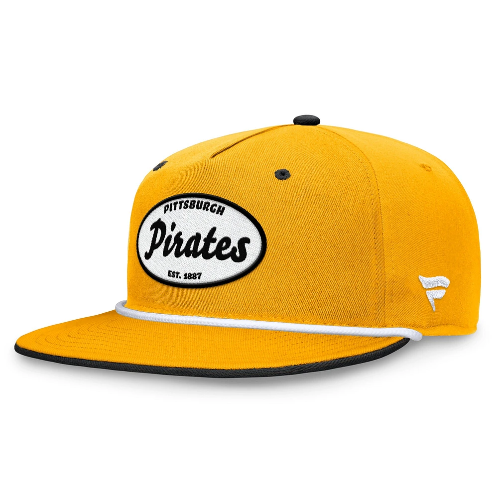 Men's Fanatics Gold Pittsburgh Pirates Cooperstown Collection Iron Golfer Snapback Hat