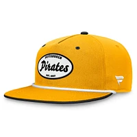 Men's Fanatics Gold Pittsburgh Pirates Cooperstown Collection Iron Golfer Snapback Hat
