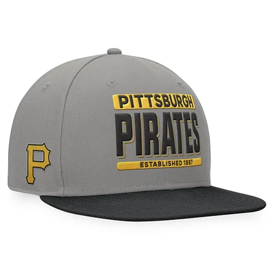 Casquette Snapback bicolore Line Drive Fanatics pour hommes, gris/noir, Pittsburgh Pirates