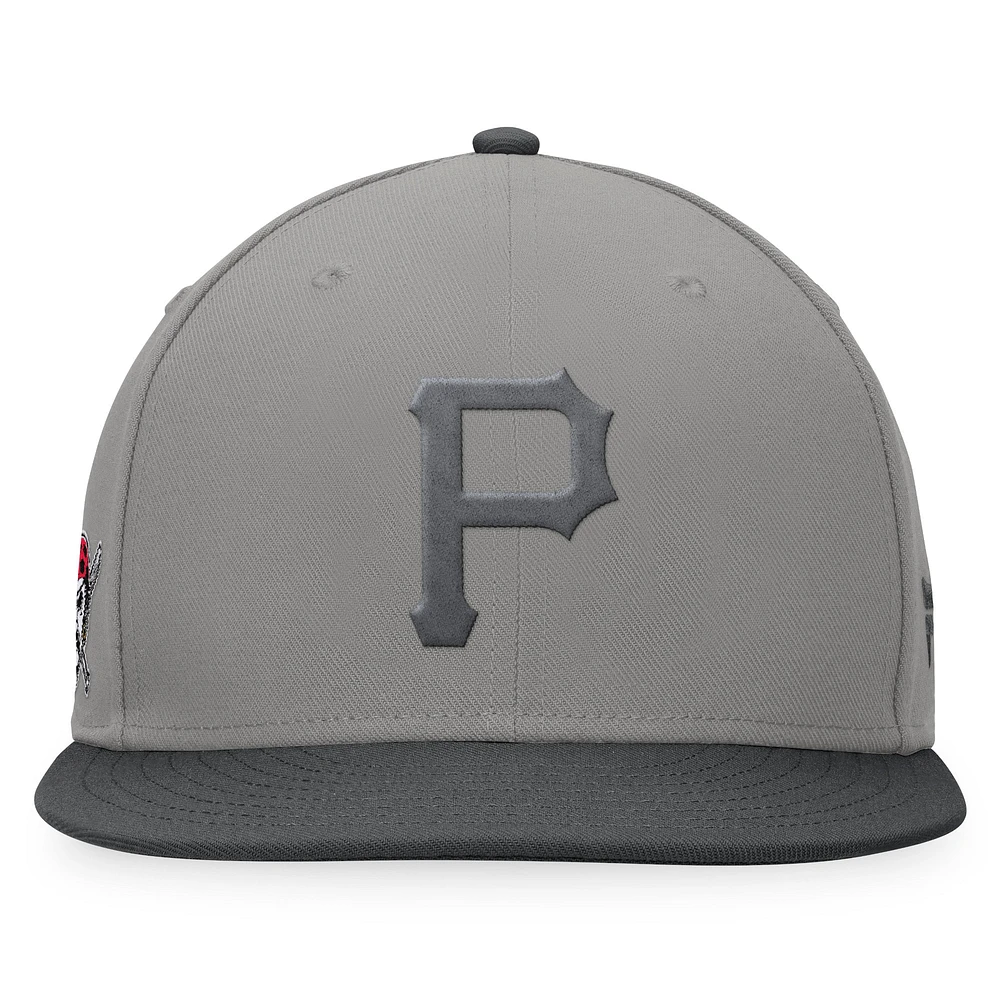 Men's Fanatics Gray/Charcoal Pittsburgh Pirates Ace Snapback Hat