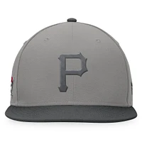 Men's Fanatics Gray/Charcoal Pittsburgh Pirates Ace Snapback Hat