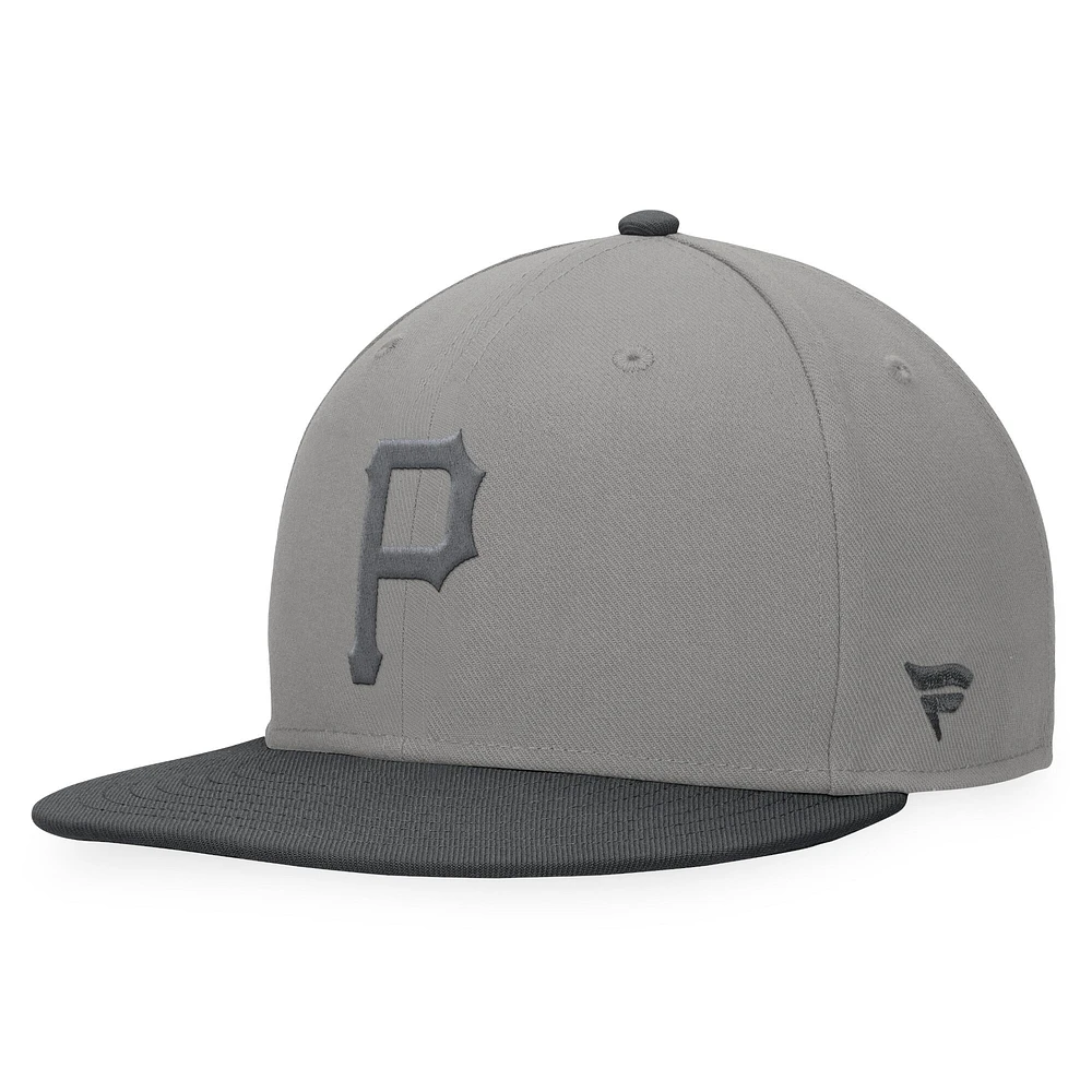 Men's Fanatics Gray/Charcoal Pittsburgh Pirates Ace Snapback Hat