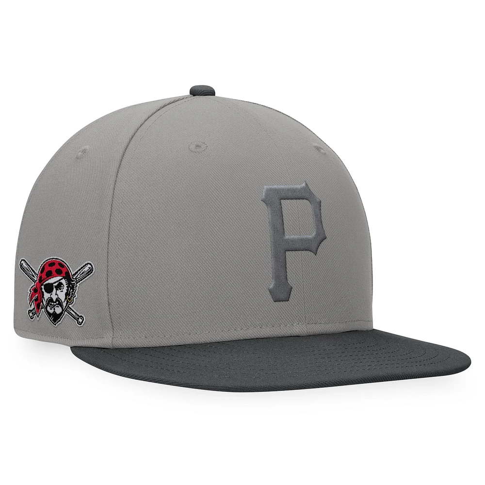Men's Fanatics Gray/Charcoal Pittsburgh Pirates Ace Snapback Hat
