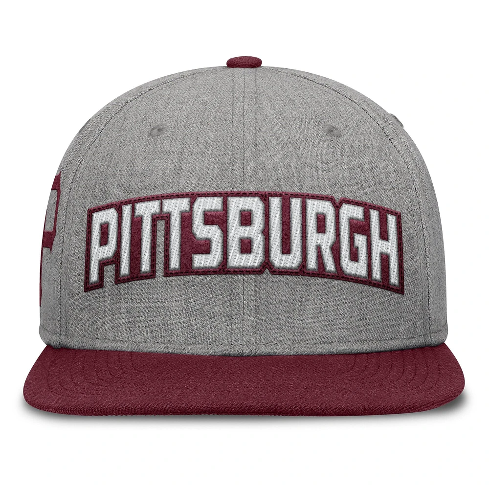 Men's Fanatics Gray/Maroon Pittsburgh Pirates Elements Felt Chainstitch Snapback Hat