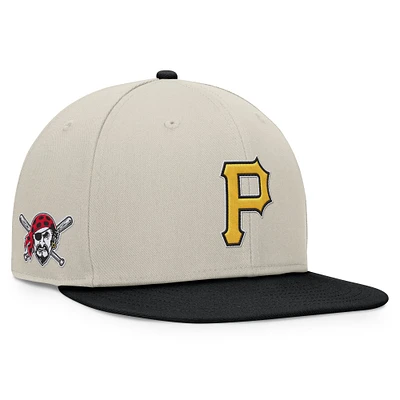 Casquette Snapback bicolore kaki/noir Fanatics pour hommes de l'équipe des Pirates de Pittsburgh