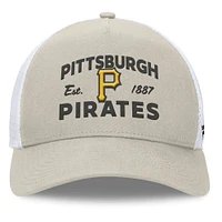 Men's Fanatics Stone Pittsburgh Pirates A-Frame Trucker Adjustable Hat
