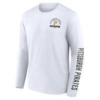 Men's Fanatics  White Pittsburgh Pirates Press Box Long Sleeve T-Shirt