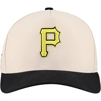 Men's Mitchell & Ness Cream Pittsburgh Pirates Overspray Pro Pinch Snapback Hat