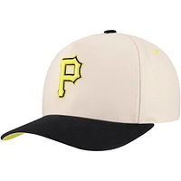 Men's Mitchell & Ness Cream Pittsburgh Pirates Overspray Pro Pinch Snapback Hat