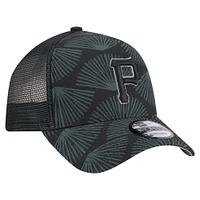 Men's New Era  Black Pittsburgh Pirates 9FORTY A-Frame Trucker Adjustable Hat