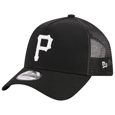 Casquette réglable noire A-Frame 9FORTY Trucker des Pirates de Pittsburgh New Era pour hommes